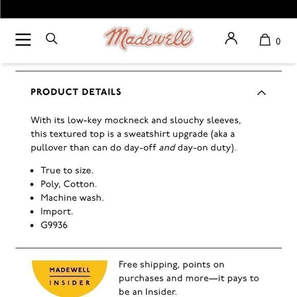 Madewell Women’s Mockneck Pullover Top Blue and White Comfy Size Large - Picture 4 of 8